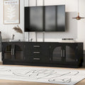 68.9" Moderner TV-Schrank mit gewölbten Glastüren