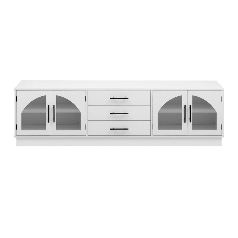 68.9" Moderner TV-Schrank mit gewölbten Glastüren