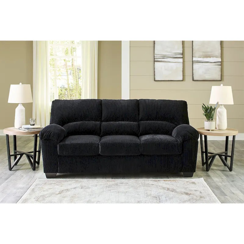 Bank van corduroy van 83 inch met platformbasis