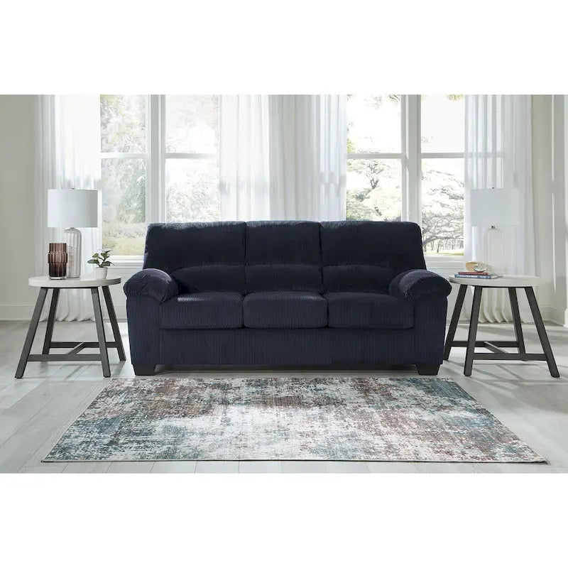 Bank van corduroy van 83 inch met platformbasis