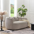 85" Boucle Upholstered 3-Seater Sofa with 5 Pillows & Adjustable Leg Height