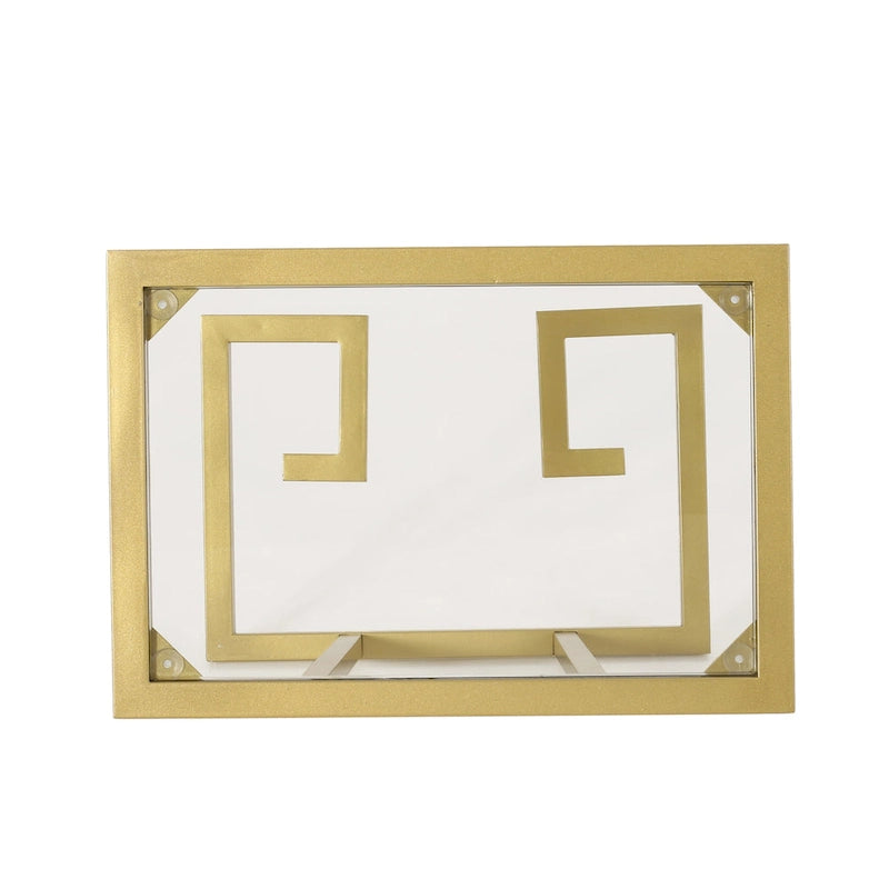 C-Shaped Tempered Glass End Table with Gold Iron Frame