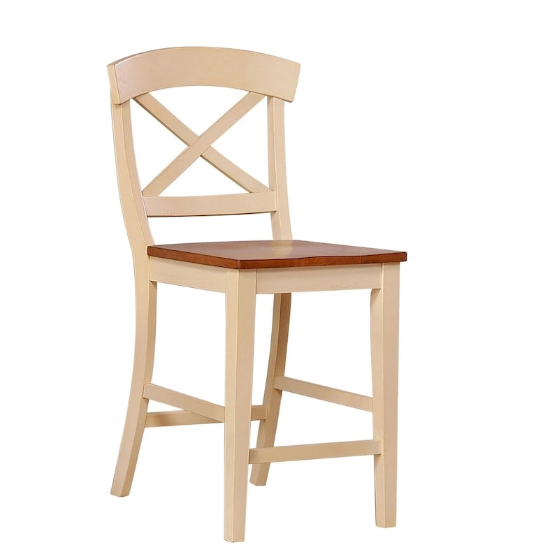 Tabouret de comptoir à dossier en X de 24 pouces