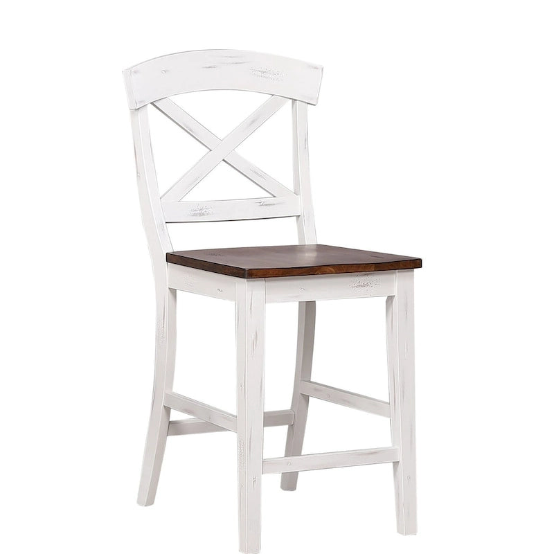 Tabouret de comptoir à dossier en X de 24 pouces