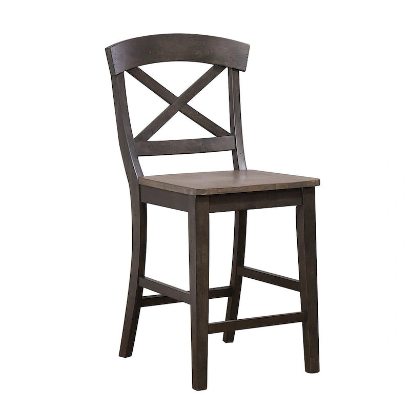 Tabouret de comptoir à dossier en X de 24 pouces