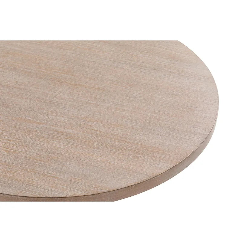 Beistelltisch mit runder Holzplatte und Kreuzbeinen in Vintage-Grau