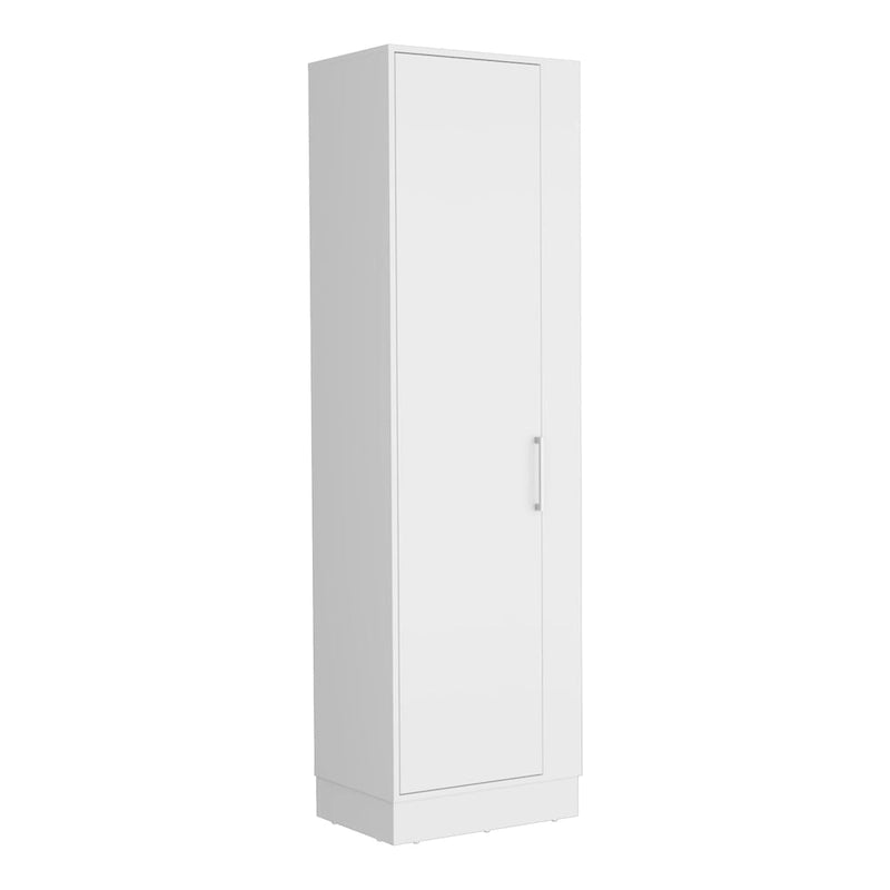 72" Tall 6-Shelf Storage Cabinet with Broom Closet & Side Open Storage