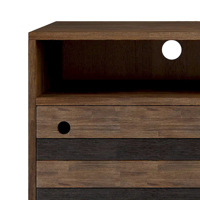 54-Zoll-TV-Ständer aus massivem Akazienholz im Mid-Century-Stil