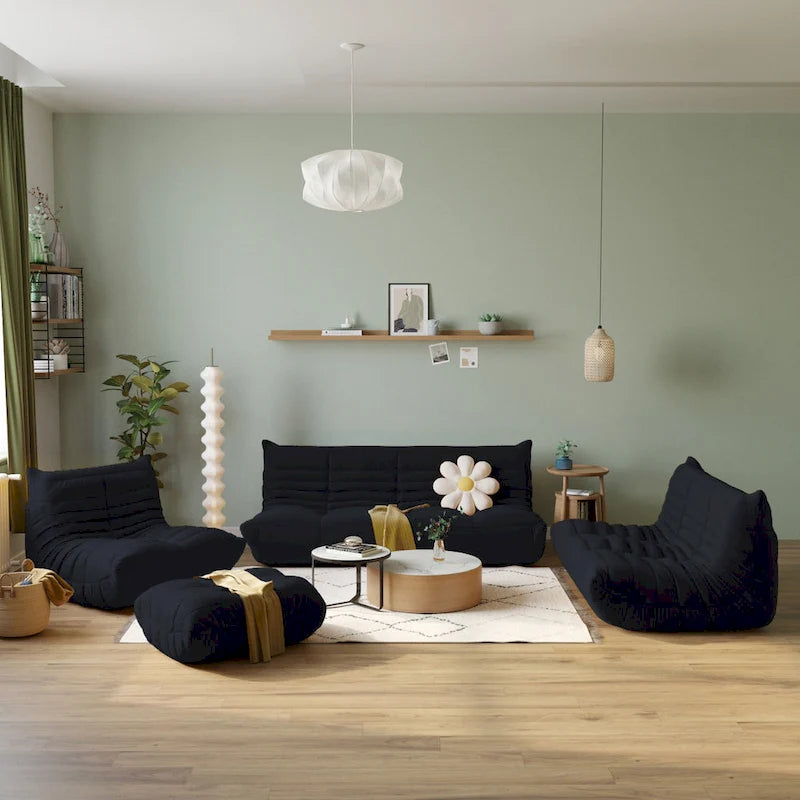 Frameless Teddy Fabric Floor Sofa — Seating for Living Room & Bedroom