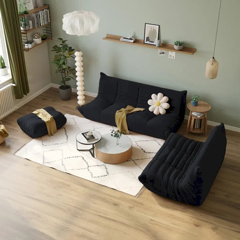 Frameless Teddy Fabric Floor Sofa — Seating for Living Room & Bedroom