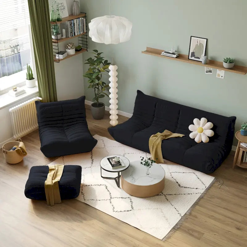 Frameless Teddy Fabric Floor Sofa — Seating for Living Room & Bedroom