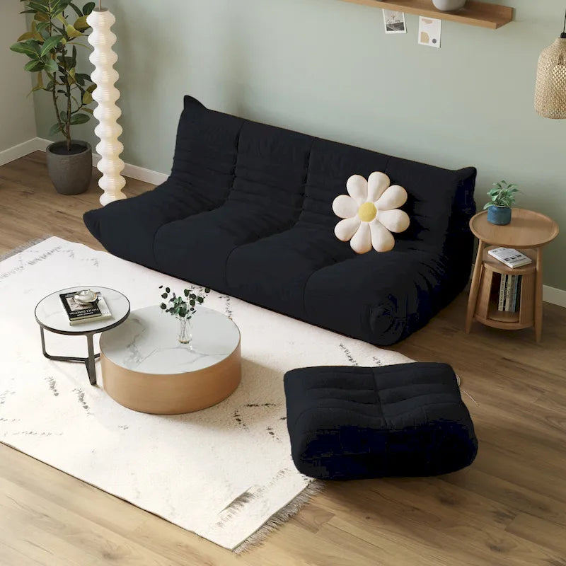 Frameless Teddy Fabric Floor Sofa — Seating for Living Room & Bedroom