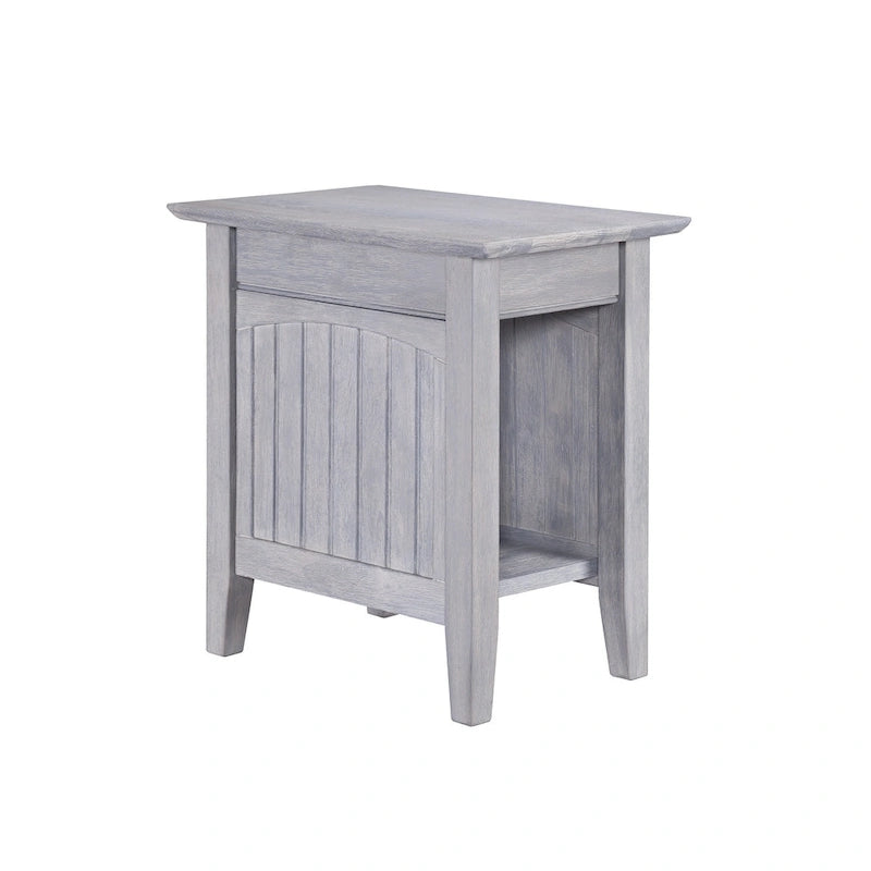 Table d’appoint de style champêtre en bois dur massif avec motif de lambris