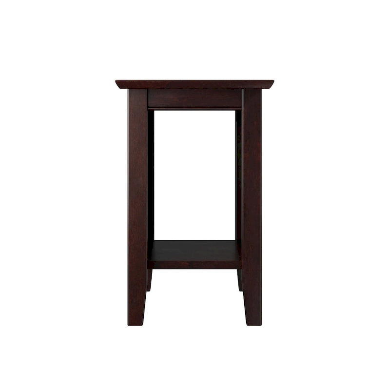 Cottage-Style Solid Hardwood Chair Side Table with Bead Board Design