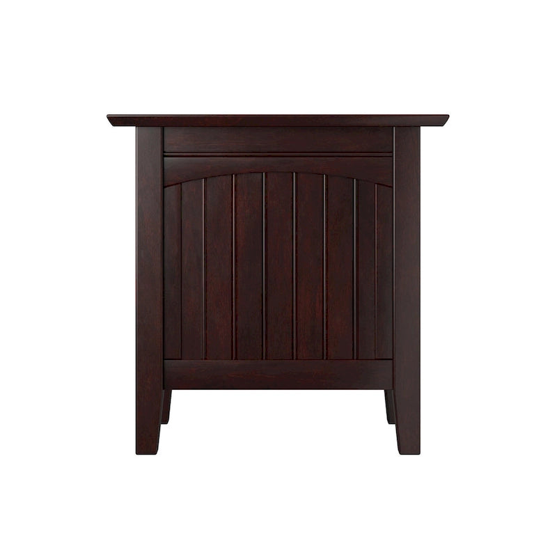 Cottage-Style Solid Hardwood Chair Side Table with Bead Board Design
