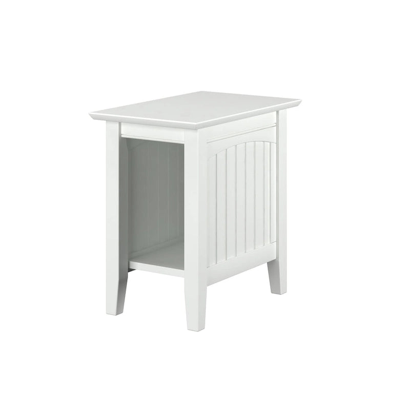 Cottage-Style Solid Hardwood Chair Side Table with Bead Board Design