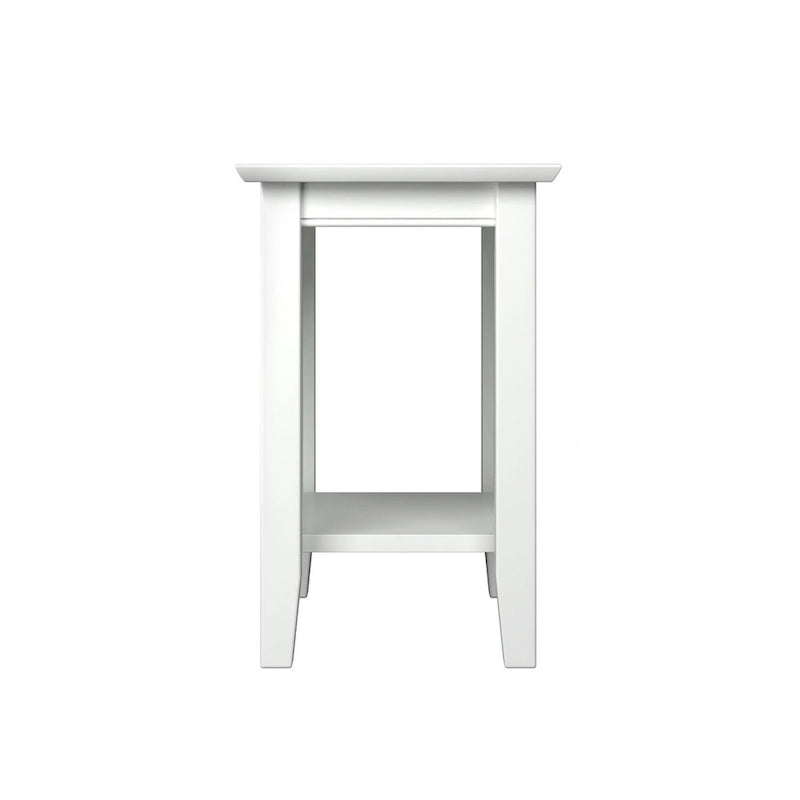 Cottage-Style Solid Hardwood Chair Side Table with Bead Board Design