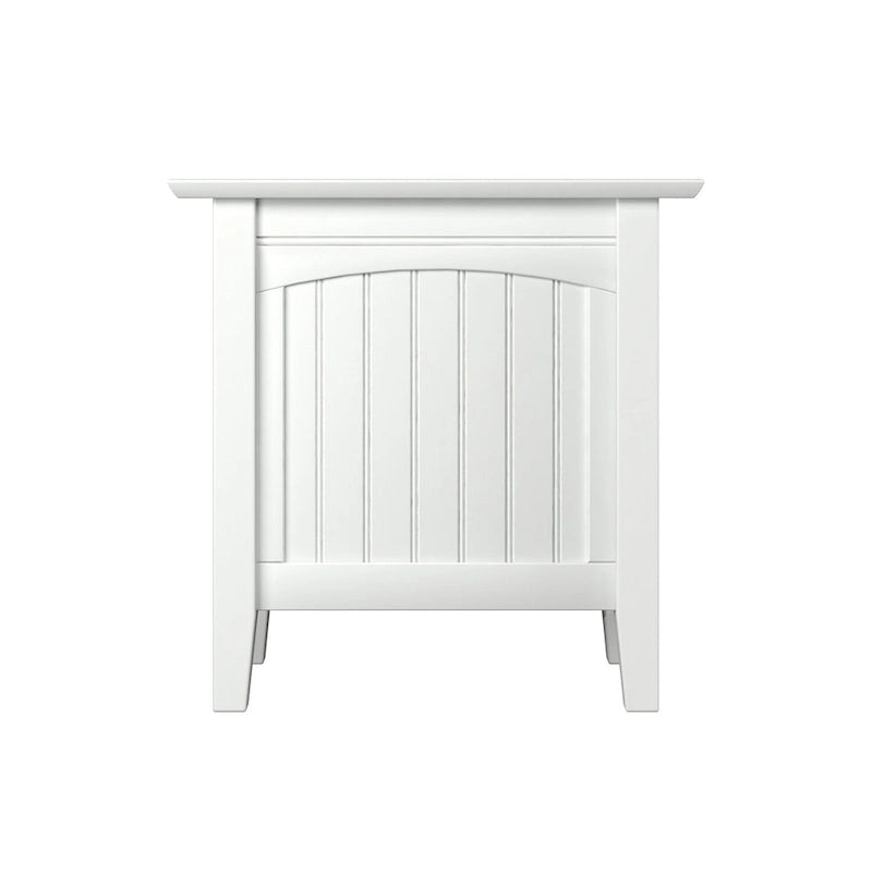 Cottage-Style Solid Hardwood Chair Side Table with Bead Board Design