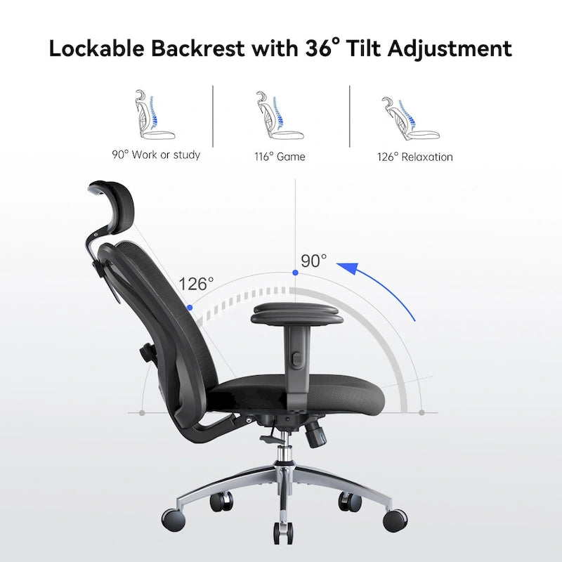 High-Back Ergonomic Mesh Office Chair with Adjustable Lumbar Support