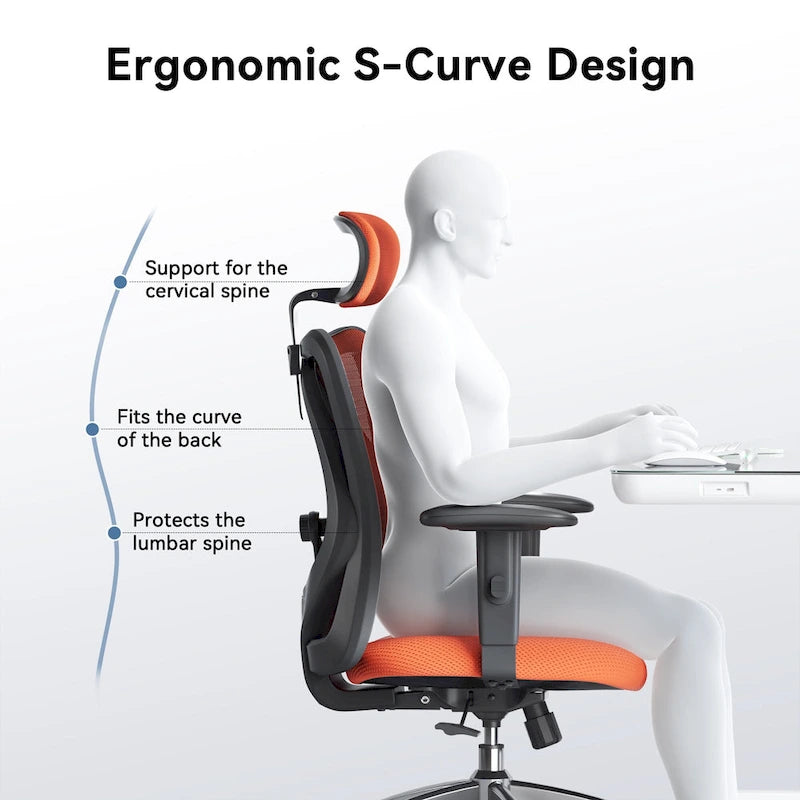 High-Back Ergonomic Mesh Office Chair with Adjustable Lumbar Support