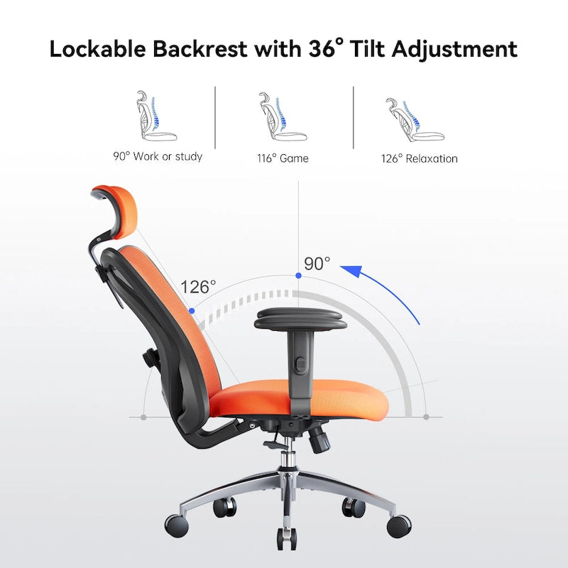 High-Back Ergonomic Mesh Office Chair with Adjustable Lumbar Support