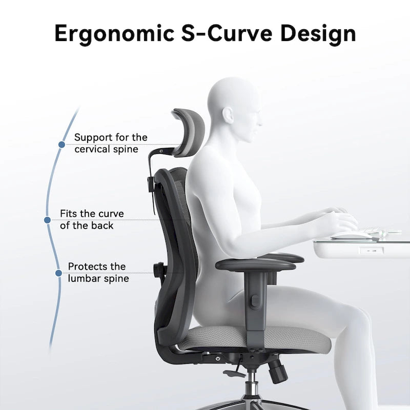 High-Back Ergonomic Mesh Office Chair with Adjustable Lumbar Support