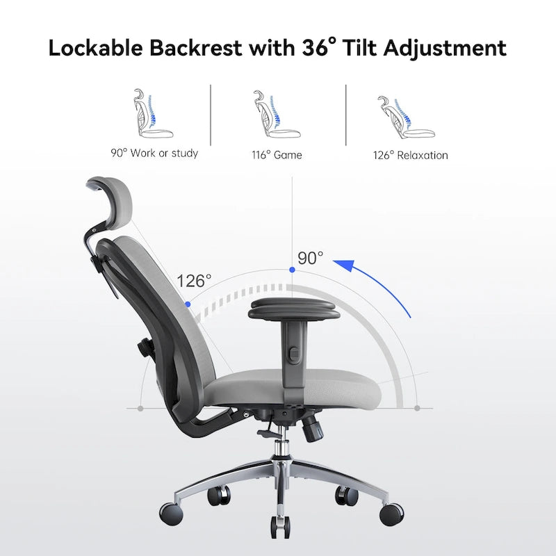 High-Back Ergonomic Mesh Office Chair with Adjustable Lumbar Support
