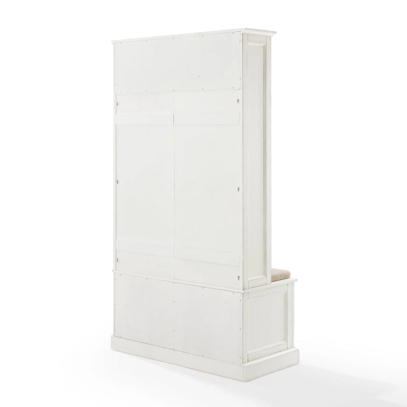 Entryway Hall Tree with Storage Cabinets, Bench and Coat Hooks