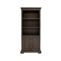 Libreria executive alta con ante - finitura in legno scuro, completamente assemblata