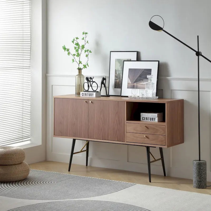 Mid-Century-Küchen-Sideboard mit Stauraum und Buffet-Schrank, TV-Ständer