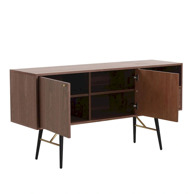Credenza e mobile contenitore da cucina in stile moderno di metà secolo, mobile TV